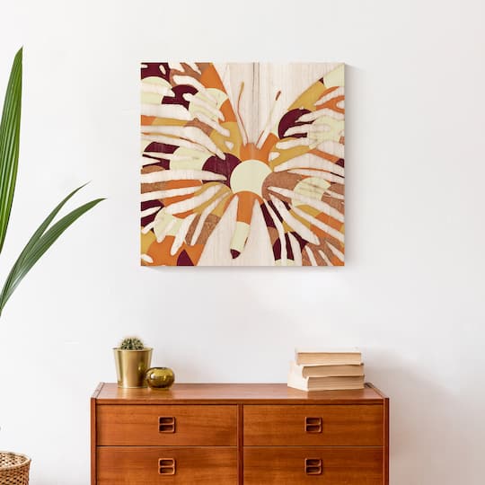 Spice Tone Butterfly Sillhouette 20" x 20" Canvas Wall Art